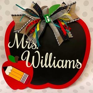 Custom Apple Chalkboard, great token of appreciation for teacher or principal.📝